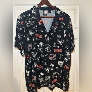 Scarface Brand L All Over Graphic Print‎ Button Up Tony Montana Gangster Shirt.